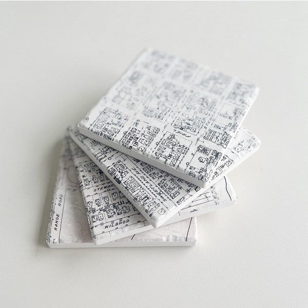 Sandy Hill Maps Coaster Set