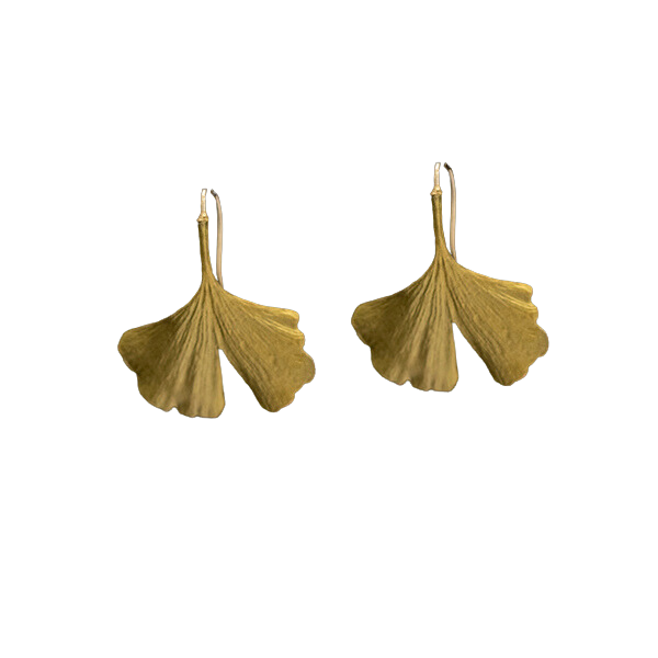 Bronze Ginkgo Drop Earrings