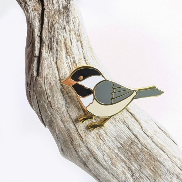 Chickadee Standing Enamel Pin | Crystal Driedger | boogie + birdie