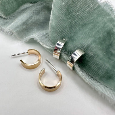 Silver Small Bar Hoop Earrings | Open Fire | boogie + birdie