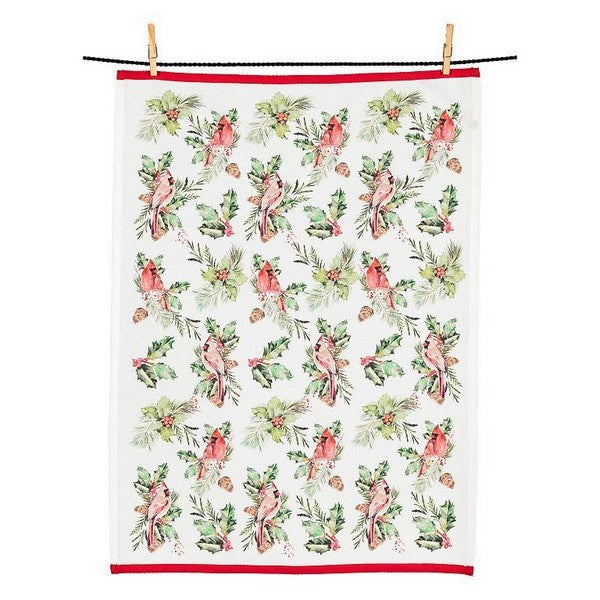 Cardinal & Holly Tea Towel | Holiday Decor | boogie + birdie