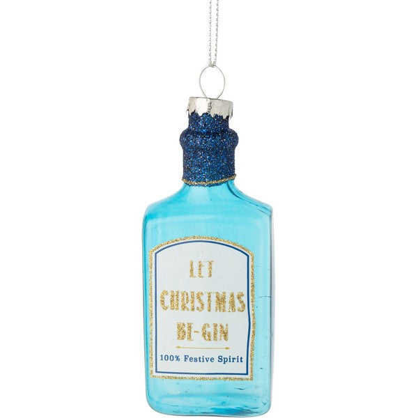 Glass Gin Bottle Ornament | Holiday | boogie + birdie