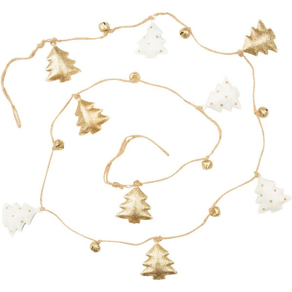 White & Gold Trees with Bells Metal Garland | Silver Tree | boogie + birdie