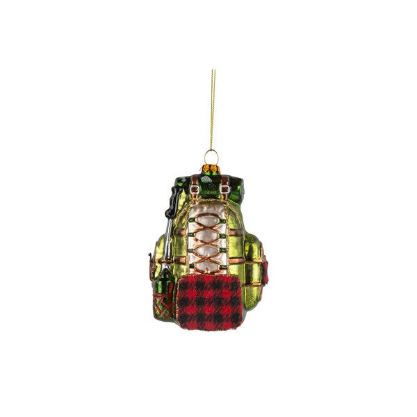 Glass Red & Green Backpack Ornament | Holiday | boogie + birdie