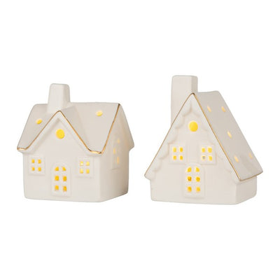 Ceramic A-Frame House with Lights Table Decor | Holiday | boogie + birdie