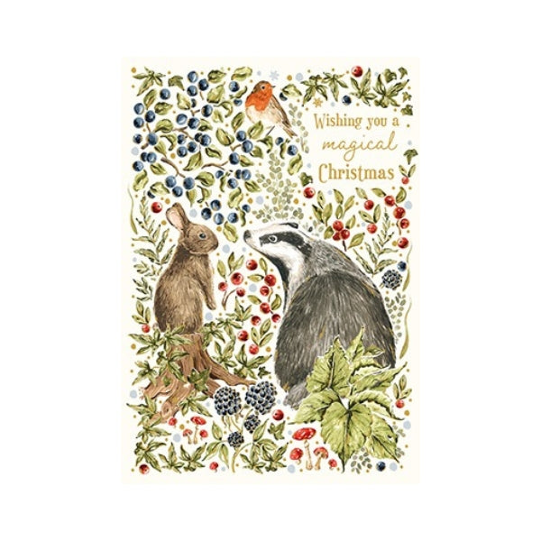 Bunny & Badger Countryside Christmas Card | Art File | boogie + birdie