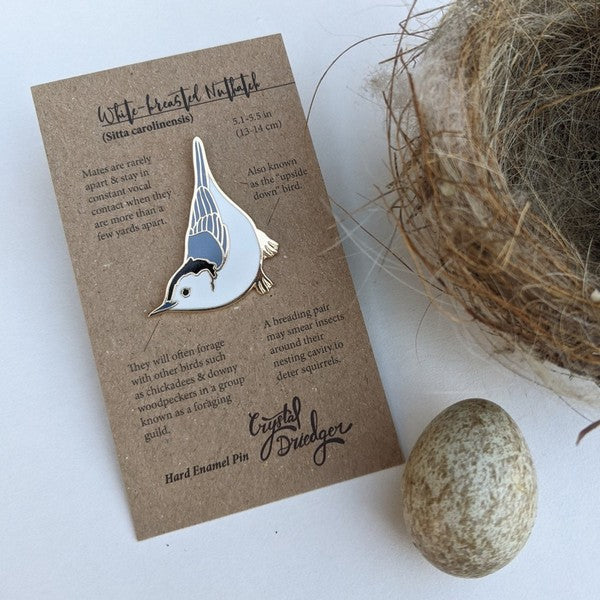 Nuthatch Enamel Pin | Crystal Driedger | boogie + birdie