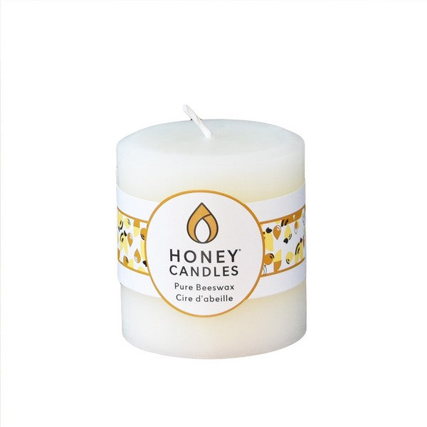 Pearl Beeswax Candle Pillar 3" | Honey Candles | boogie + birdie