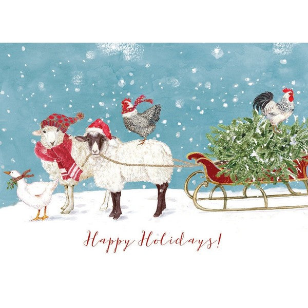 Barnyard Sleigh Card | Holiday | boogie + birdie