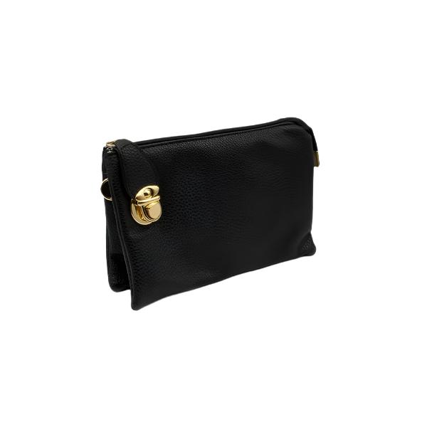 Black with Gold Clasp Multi-Pocket Crossbody Bag | Bags | boogie + birdie