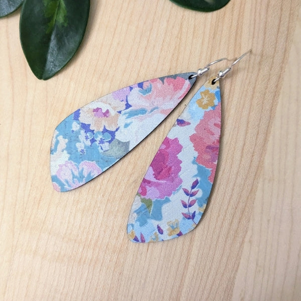 Spring Watercolours Wing Cork Earrings | Plum Tree | boogie + birdie