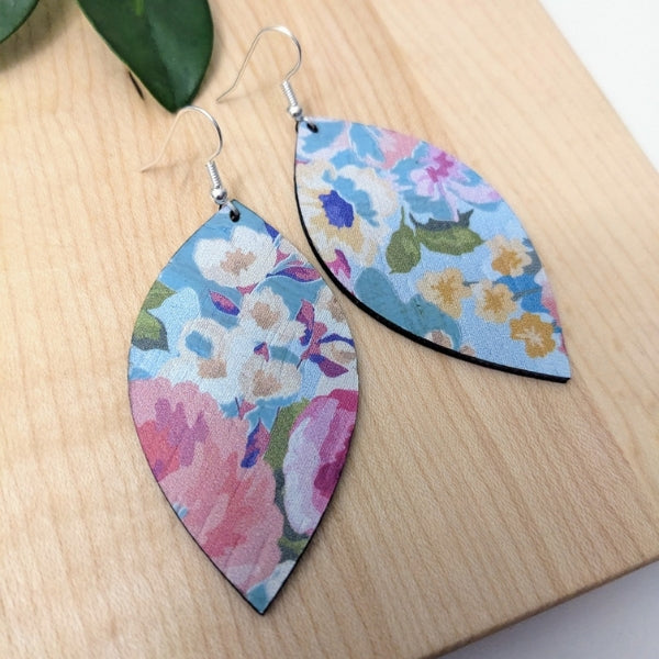 Spring Watercolours Leaf Cork Earrings | Plum Tree | boogie + birdie
