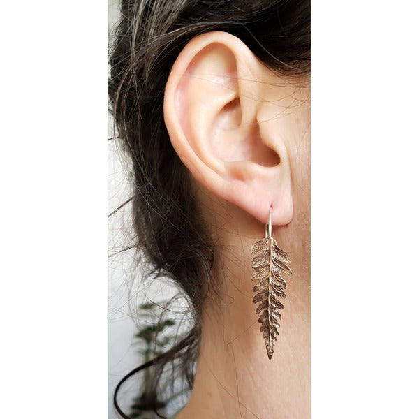 Bronze Fern Drop Earrings | Brelokz | boogie + birdie

