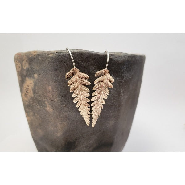 Bronze Fern Drop Earrings | Brelokz | boogie + birdie

