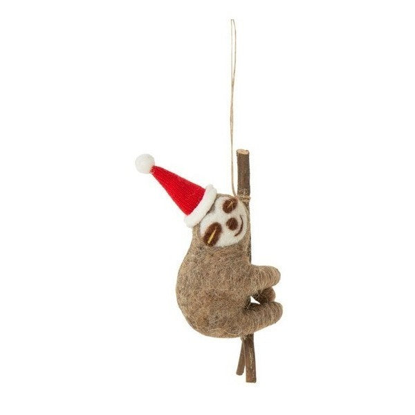 Christmas Sloth Felt Ornament - Style 1