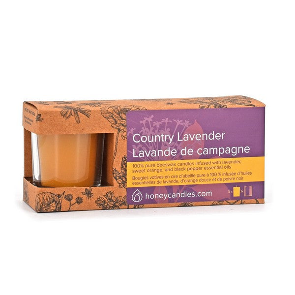 Lavender Beeswax Votives | 3 Pack | Honey Candles | boogie + birdie