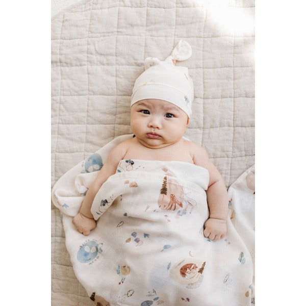 Cozy Forest Muslin Swaddle | Loulou Lollipop | boogie + birdie