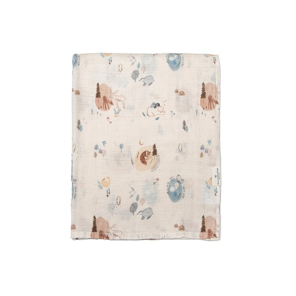 Cozy Forest Muslin Swaddle | Loulou Lollipop | boogie + birdie