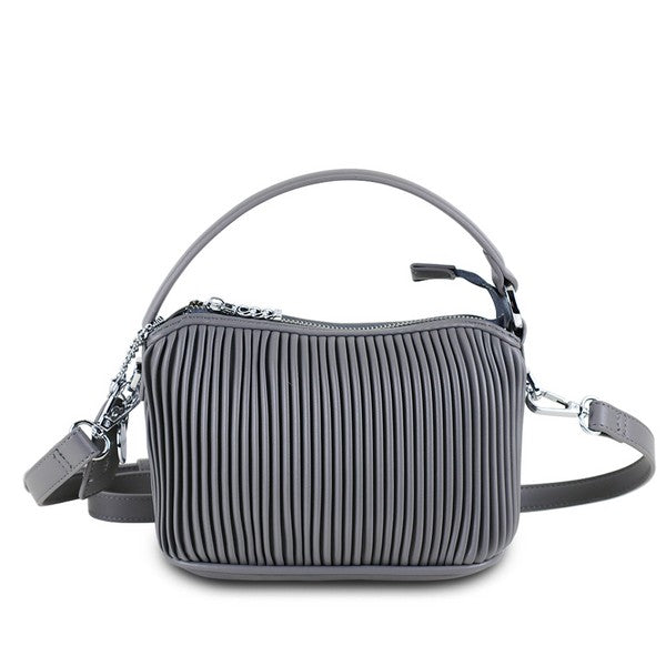 Grey Pleated Ella Crossbody | Pixie Mood | boogie + birdie