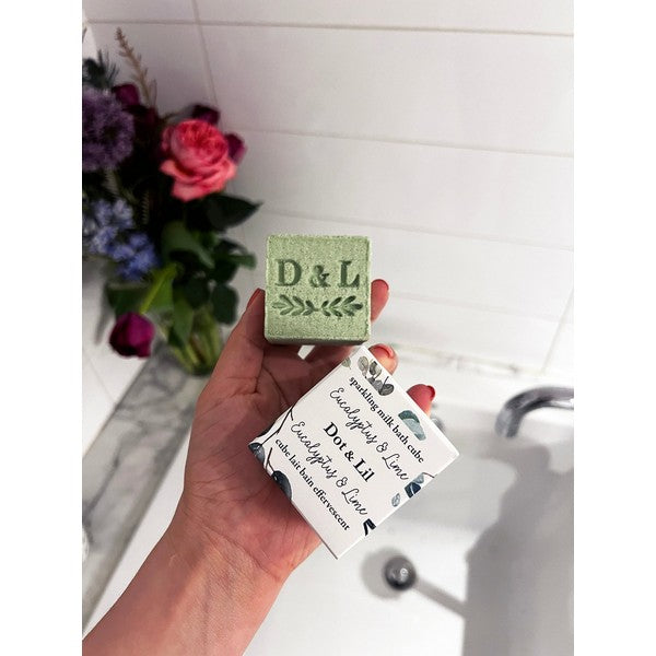 Eucalyptus & Lime Sparkling Milk Bath Cube | Dot & Lil | boogie + birdie