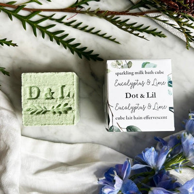 Eucalyptus & Lime Sparkling Milk Bath Cube | Dot & Lil | boogie + birdie