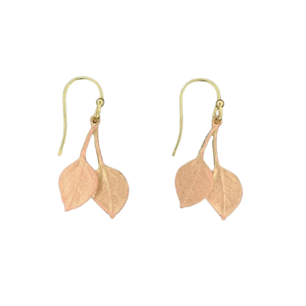 Bronze Eucalyptus Round Leaf Drop Earrings | Michael Michaud | boogie + birdie