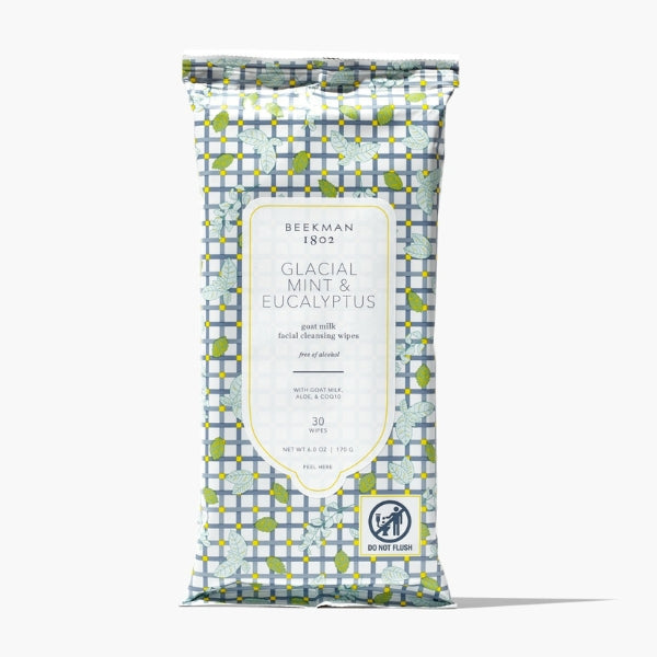 Glacial Mint & Eucalyptus Facial Cleansing Wipes | Beekman | boogie + birdie