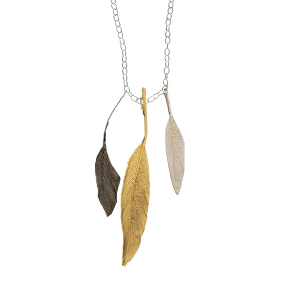 Bronze Feather Tri Colour Necklace | Michael Michaud | boogie + birdie

