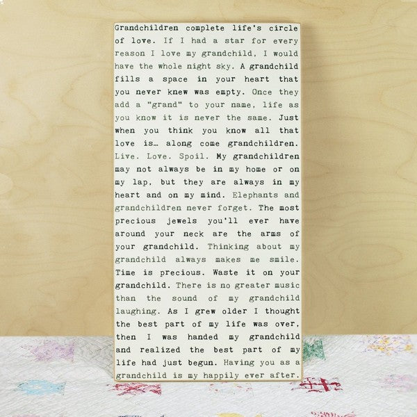 Grandchildren Typewriter Wall Art | Cedar Mountain Studios | boogie + birdie