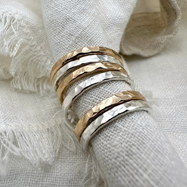 Gold Large Hammered Ring | Open Fire | boogie + birdie