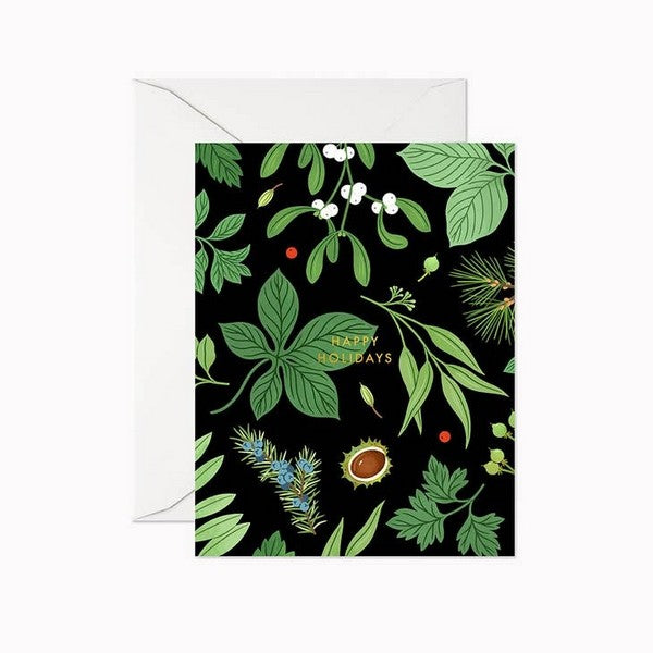 Happy Holidays Greenery Card | Linden Paper Co. | boogie + birdie