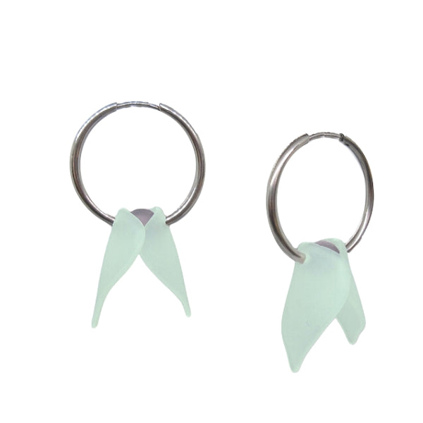 Light Teal Petal Hoop Earrings | Osmose Jewellery | boogie + birdie