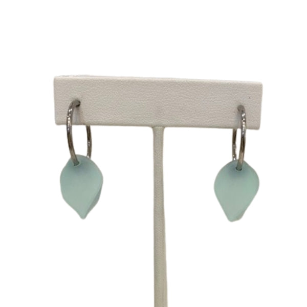 Light Teal Petal Hoop Earrings | Osmose Jewellery | boogie + birdie