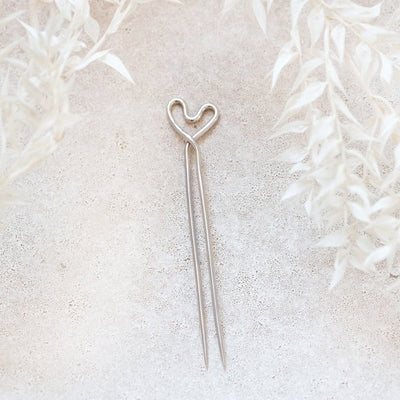 Moyo Heart Silver Hair Pin | JustOne | boogie + birdie