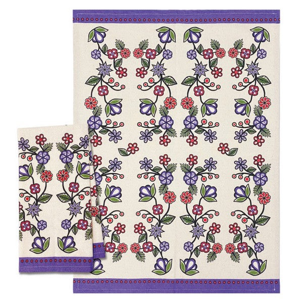 Ojibwe Flowers Tea Towel - Storm Angeconeb | Kitchenware | boogie + birdie