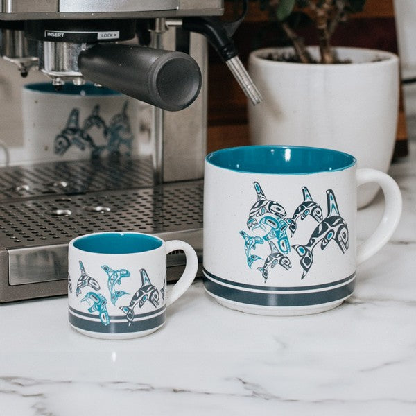 Orca Family Haisla Heiltsuk Espresso Mugs | Set of 2 | Native Northwest | boogie + birdie