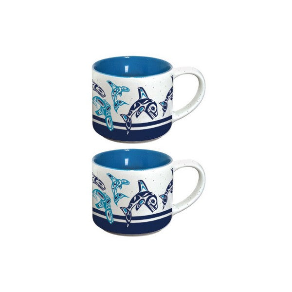 Orca Family Haisla Heiltsuk Espresso Mugs | Set of 2 | Native Northwest | boogie + birdie