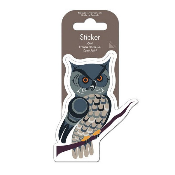 Owl Coast Salish Sticker | Native Northwest | boogie + birdie | Francis Horne, Sr.