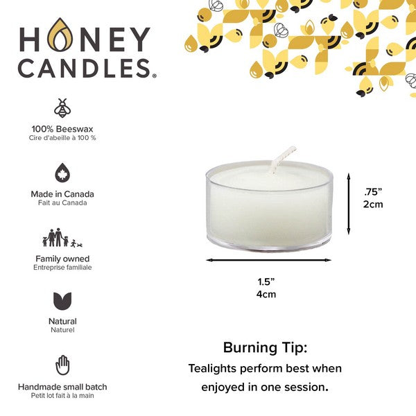 Pearl Beeswax Tealight Candles | 6 Pack | boogie + birdie | Honey Candles