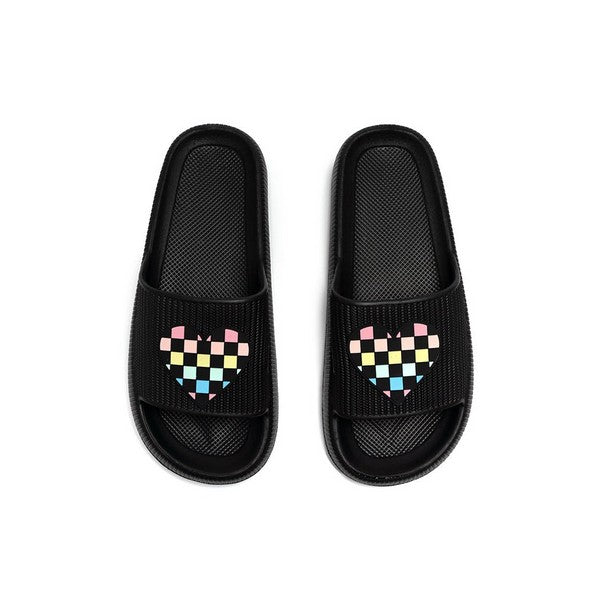 Checker Heart Slides | Living Royal | boogie + birdie