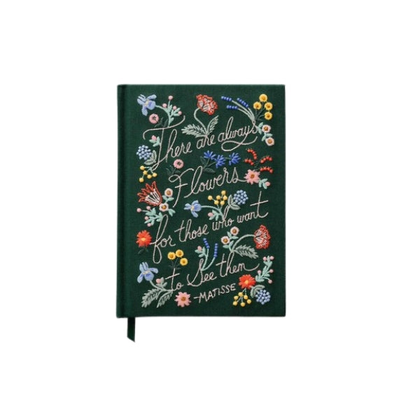 There Are Always Flowers Embroidered Journal | Rifle Paper Co | boogie+ birdie