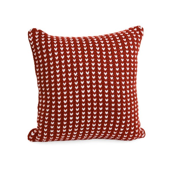 Red & White 18"x18" Knit Cushion | Decor | boogie + birdie