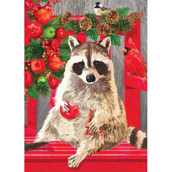 Raccoon Red Chair Holiday Card