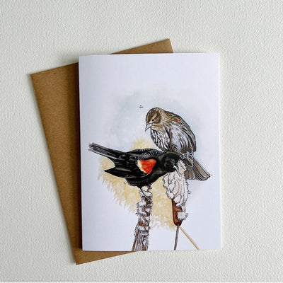 Red Winged Blackbird Card | Kelly Dixon Art | boogie + birdie