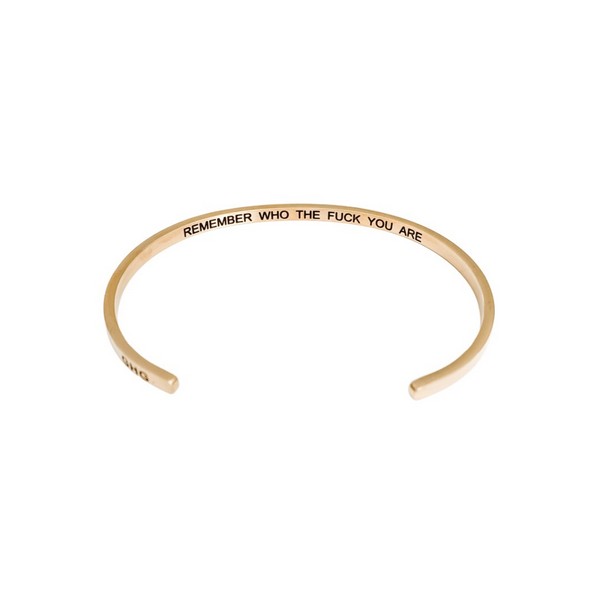 Yellow Gold Remember Who The F*ck You Are Bangle | GHG | boogie + birdie