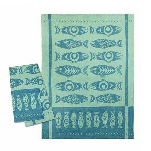 Salmon in the Wild Coast Salish Tea Towel | Kitchen | boogie + birdie