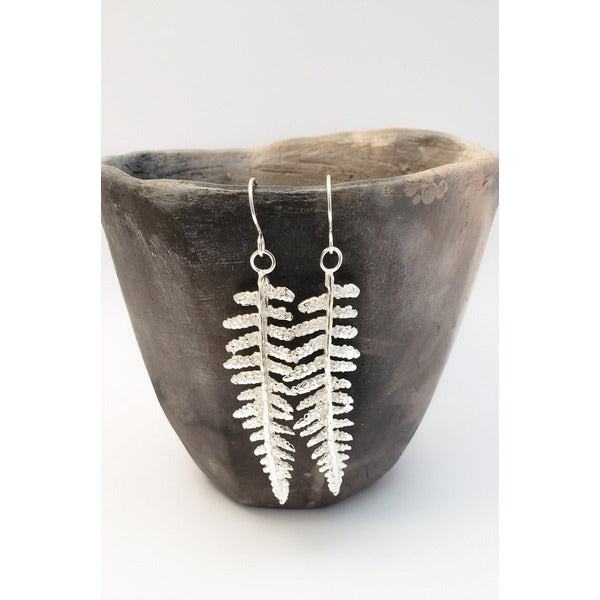 Silver Fern Drop Earrings | Brelokz | boogie + birdie

