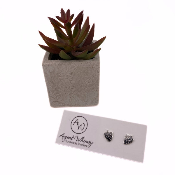 Silver Strawberry Stud Earrings | Argent Whimsy | boogie + birdie