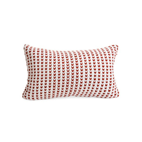 White & Red 12"x22" Knit Cushion | Pillows | boogie + birdie