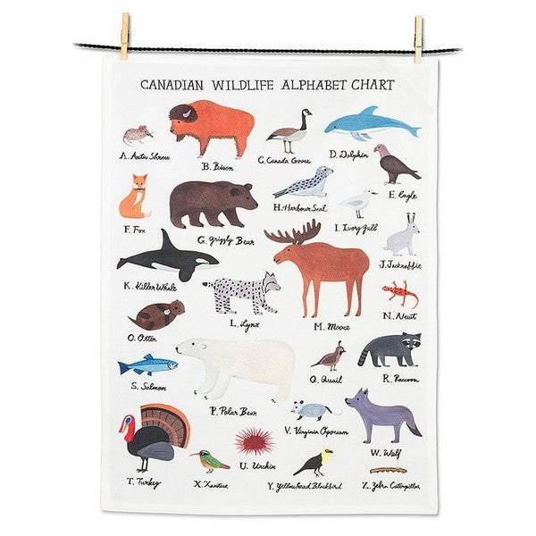 Wildlife Alphabet Tea Towel | boogie + birdie